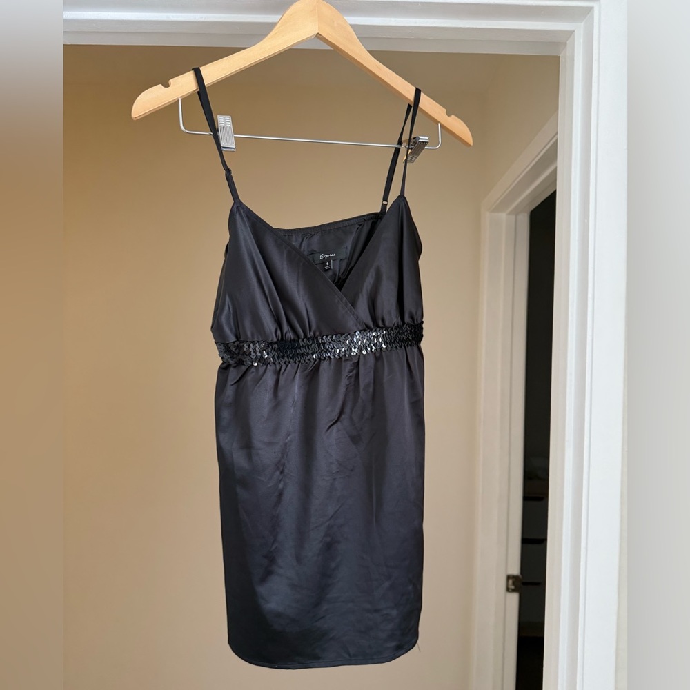 Express Black Sequins Top